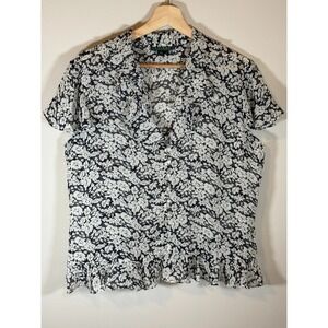 Lauren Ralph Lauren Silk Top Womens 16 Floral‎ Sheer Dainty Fairy Romantic Soft